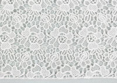 China Polyester Floral Lace Fabric Embroidery Water Soluble Lace For Bridal Dress for sale