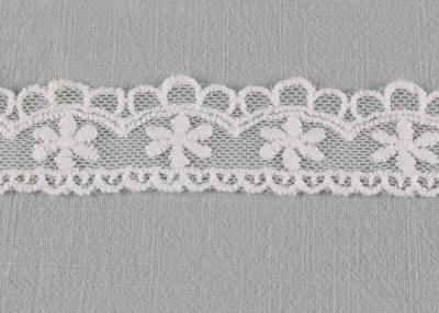 China Floral Embroidered Lace Trim Scalloped Mesh Lace Ribbon For Fashion Dress Designer for sale