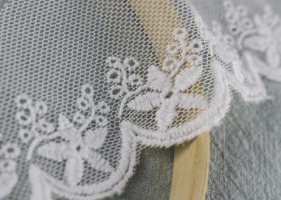China O laço de nylon bordado Scalloped da malha apara o costume floral da guarnição do laço do tule do algodão à venda