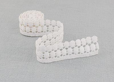 China Ajuste suizo orgánico bordado guipur blanco del cordón del algodón del ajuste del cordón para la camiseta en venta