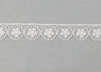 China Floral Venice Lace Trims , Vintage White Embroidered Lace Trim For Bridal Dresses for sale