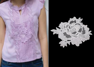 China Custom Water Soluble Lace / 3D Flower Lace Trim Collar Applique With OEKO - Tex for sale