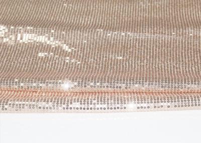 China Champagne Gold Flat Shine Sequin Fabric For Formal Dress With High Color Fastness for sale