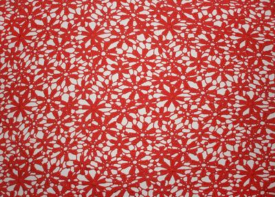 China Red 47 Inches DTM Flower Embroidered Lace Fabric With African Cord Lace By Azo Free for sale