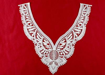 China Vintage Polyester V Neck Lace Collar Applique For Women Blouse Azo Free DTM Dyed for sale