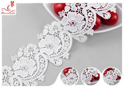 China 6CM Fancy Water Soluble Chemical Lace Trim With Heavy Embroidery SGS Verified for sale