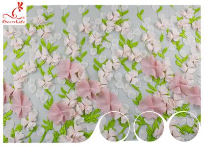 中国 イブニング・ドレスAzoのためのフランスの多彩な3D花のレースの生地は放します 販売のため