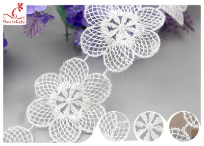 China Azo OEKO de tingidura livre - guarnição de nylon do laço de TEX/tela malha bordada floral do tule à venda