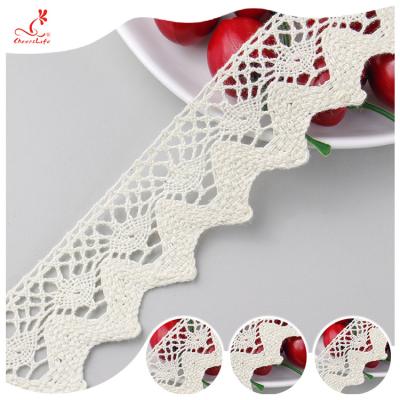 China Eco - Friendly Apparel Cotton Lace Fabric Trim High Color Fastness for sale