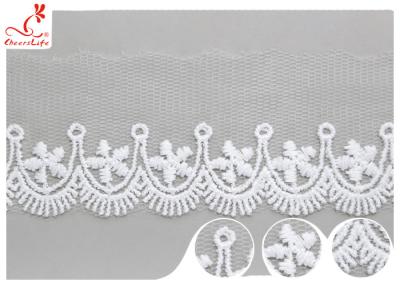 China Polyester Width 3CM Ribbon Embroidered Lace Trim For Wedding Dress for sale