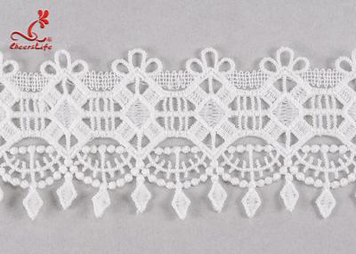 China Fancy 5cm Fancy Water Soluble Flat Lace Trim With Embroidered Patterns For Clothing for sale