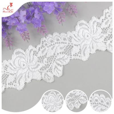 China White Flower 2CM Water Soluble Lace Trim For Apparel , Handicraft for sale