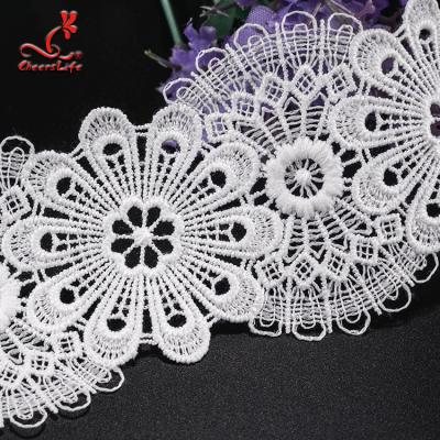 China Wholesale Lace Trim Stretch Lace Trim Flat Lace Trim Flower Embroidery for sale