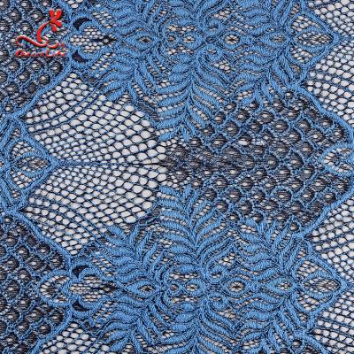China Embroidered Voile Lace Fabric For Wedding Dresses Cricking Color Fastness for sale