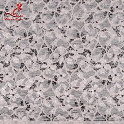 China Fashion Swiss Lace Fabric 140cm Width / Embroidered Bridal Lace Fabric for sale