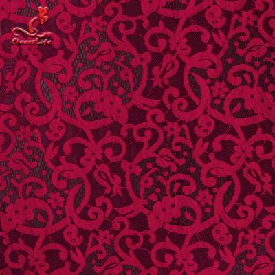 中国 2019 Hot African Lace Fabric High Quality Red Lace Fabric For Garment 販売のため