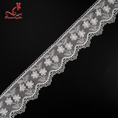 China Border Materials Flower Embroidery Cotton Lace Trim For Home Textile , Bags for sale