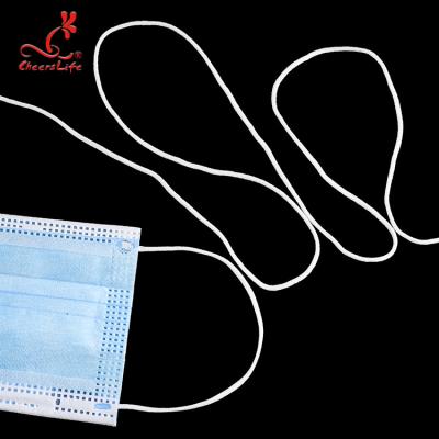 China Nylon Round Elastic Earloop Cord For Mask 3mm Spandex Band White Color for sale