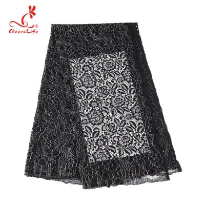 Cina High quality black nylon lace fabric for long dress in vendita