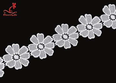 China Cheerslife New Arrival 5.3Cm Chemical Guipure Flower Water Soluble Embroidery Milk Yarn White Lace Trim Ribbon for sale