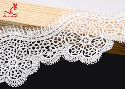 China Polyester Embroidered Lace Guipure Water Soluble Lace Trim For Diy Decoration for sale