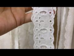 2CM Water Soluble Lace Trim White Flower For Apparel / Handicraft