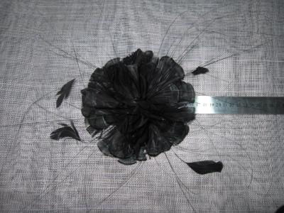China A flor preta Fascinator da pena do pavão da listra para o chapéu, Party a dança decorativa à venda