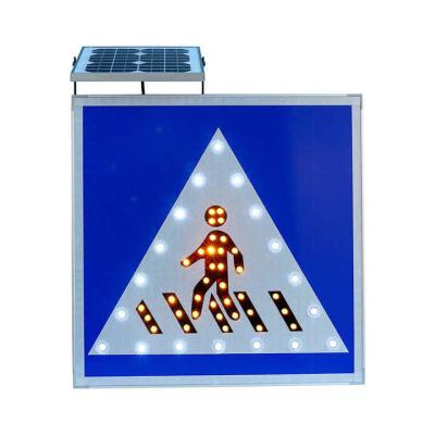 China Signos de tránsito solares de alta visibilidad Signo de cruce peatonal LED con energía solar en venta