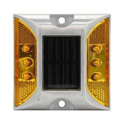 China Yellow Color Solar Road Reflectors IP68 Waterproof 6pcs High Brightness LED for sale