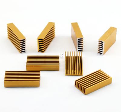China Gold Extruded Skived Fin Heat Sink Aluminum Profiles 50 X 20 Mm Copper Pin Bonded for sale