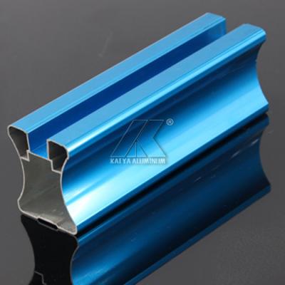 China Anodized Blue Bright Alloy Wardrobe Material Aluminum Extrusted Profile for sale