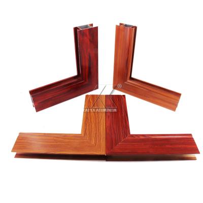 China 6063 Aluminium Extrusion Profile Wood Grain Casement Window Profile for sale