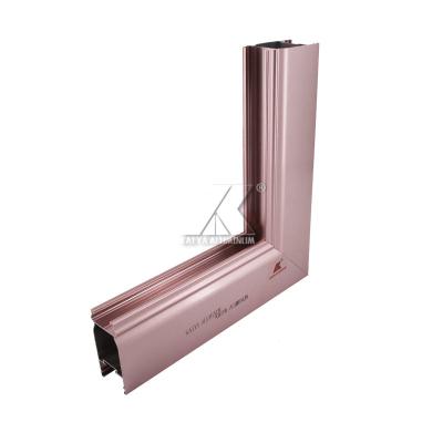 China AA15 Rose Gold Anodized Aluminium Profile For Sliding Doors for sale