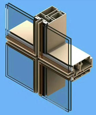 China Aislamiento térmico de aluminio incombustible de la fachada del perfil de la pared de cortina en venta