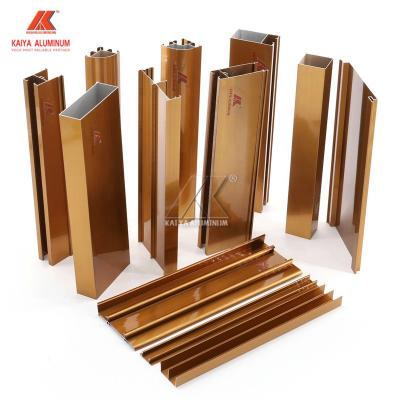 China Gold Electrophoresis Extruded Aluminum Profiles T3 PVDF Finish for sale