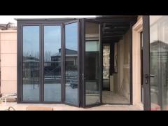 Glass Folding Door Aluminium Profile Thermal Insulation Waterproof