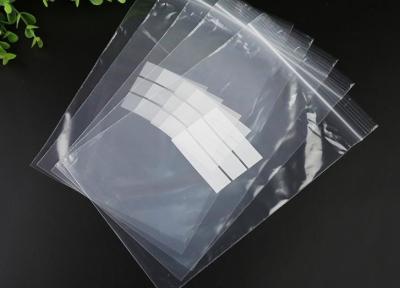 China 2mill clear poly white block ziplock  writable zipper  storage bags reclosable pouch for sale