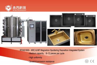 China Máquina de revestimento Titanium do nitreto dos dissipadores de aço inoxidável, revestimento de lata em bancas da cozinha à venda