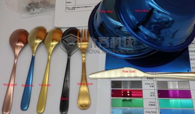 中国 金、黄銅、黒、ローズの金、Chrome、青、赤く、緑、紫色及び灰色PVD 販売のため
