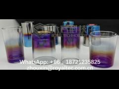 Pink /purple colors plating on glass cups