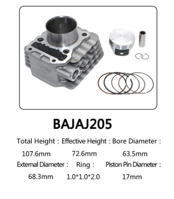 China Indian Model Bajaj 205 Motorcycle Cylinder Kit With Piston , Piston Ring for sale