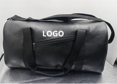 China Black Men Sports Duffle Bag Leather Travel Weekender Overnight Duffel Bag for sale