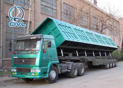 China Three Axle Side Dump Semitrailer / 60 - 80 Tons Dump Truck SINOTRUK Brand for sale