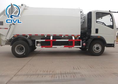China White Sinotruck  Howo  4 x 2 8L 8-12m3 White Color Compacted Garbage truck for sale