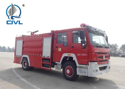 China 4 x 2 6m3 Sinotruk Howo Fire Fighting Truck Water Tank With Foam Tan Fire and Water cannons, ladder for sale
