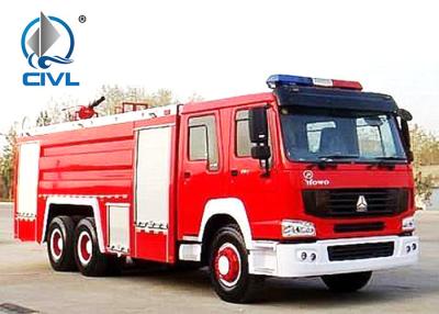 China SINOTRUK HOWO Fire Fighting Trucks , water tower fire truck 6x4 375hp Engine for sale