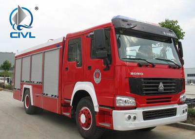China Commercial Fire Fighting Trucks , 7m3 Water Tank Foam 5T - 50T Capacity Red Color  6x4 howo chasiis for sale