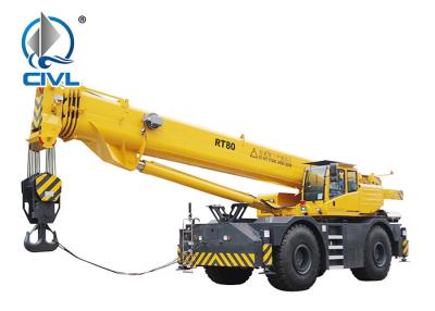 China Heavy Construction Machinery RT80 80 Ton All Wheel Drive Big Rough Terrain Tractor Crane for sale