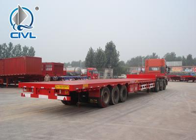China 40 Feet Flatbed Semi Trailer Trucks 3 Axles Container Carrying Heavy Equipment Trailer for sale
