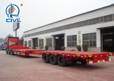 China 3 Axles Manual Semi Trailer Trucks Low Bed Transport Heavy Duty Machinery for sale